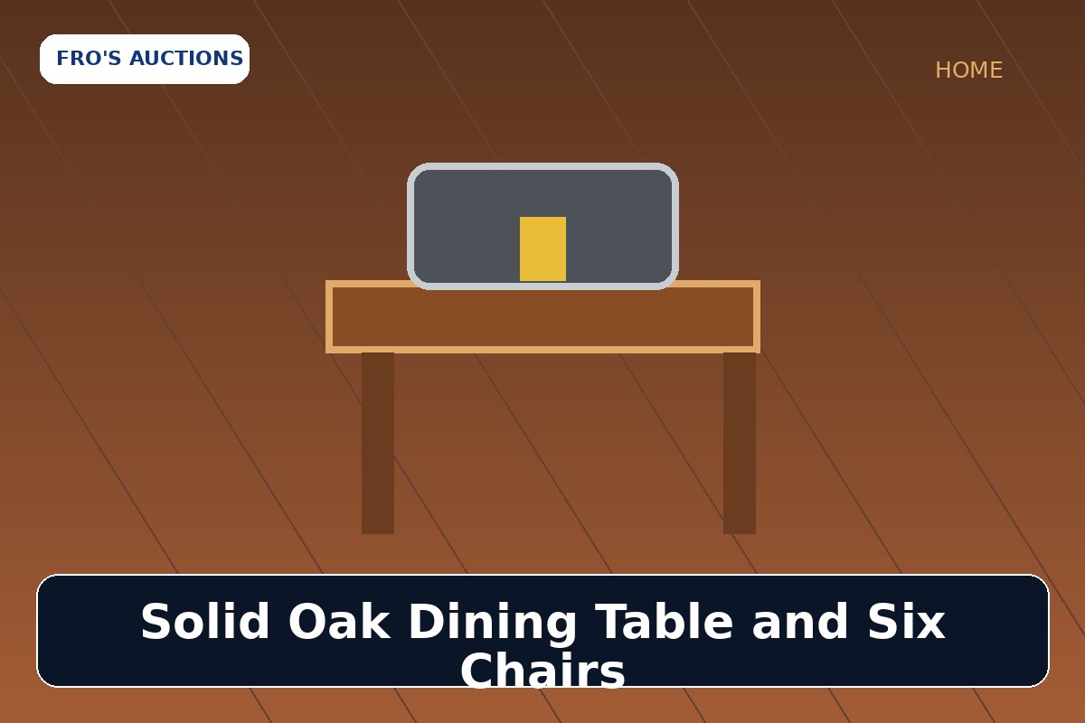 Solid Oak Dining Table and Six Chairs